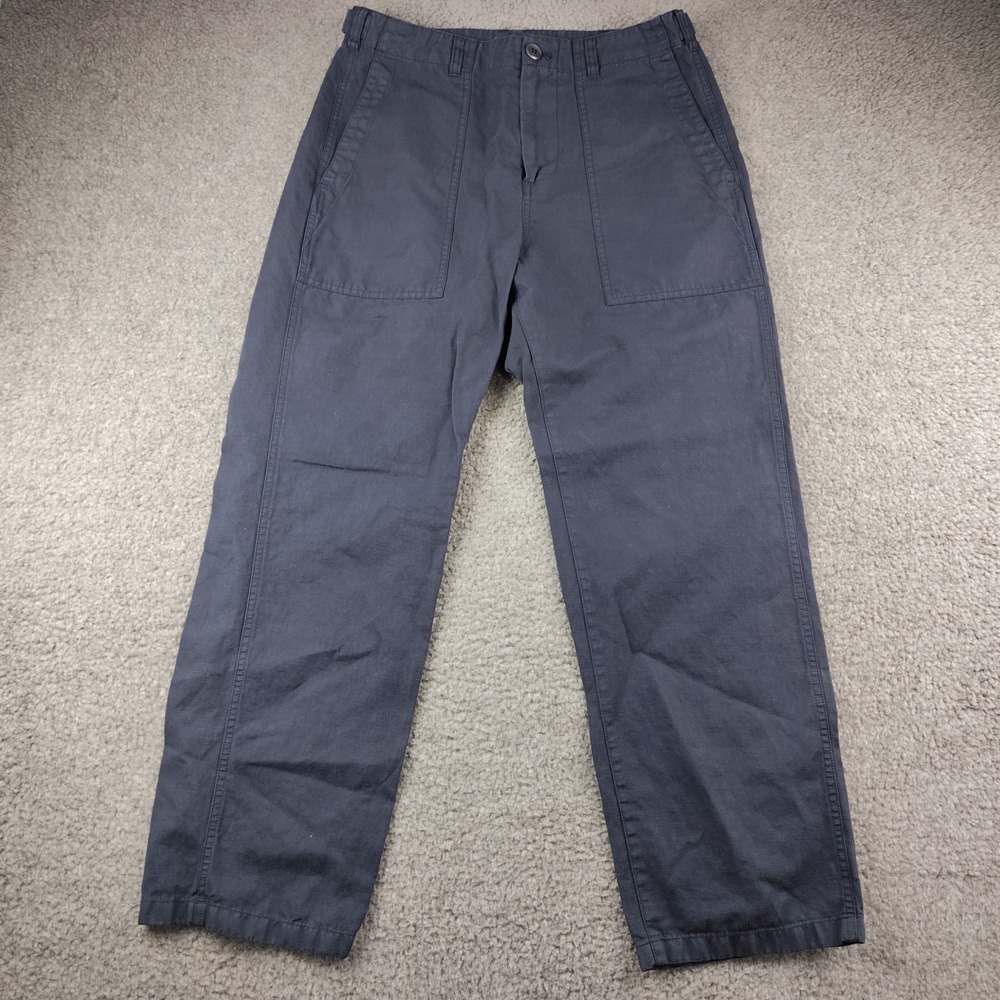 Alex Mill Fatigue Military Pants Size 10 Womens Blue Linen Blend High Waisted